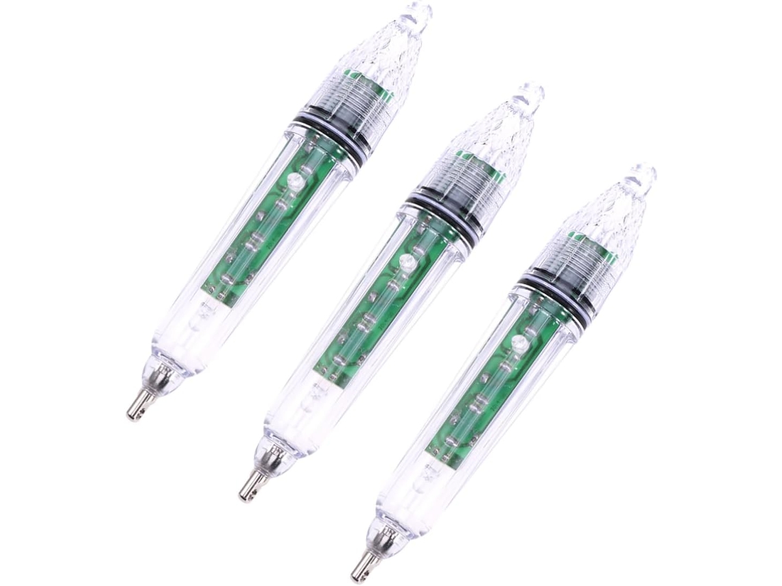 Conjunto De 3 Luzes De Pesca Led Brancas À Prova D'água De 17 Cm E 43 G Para Água Doce E