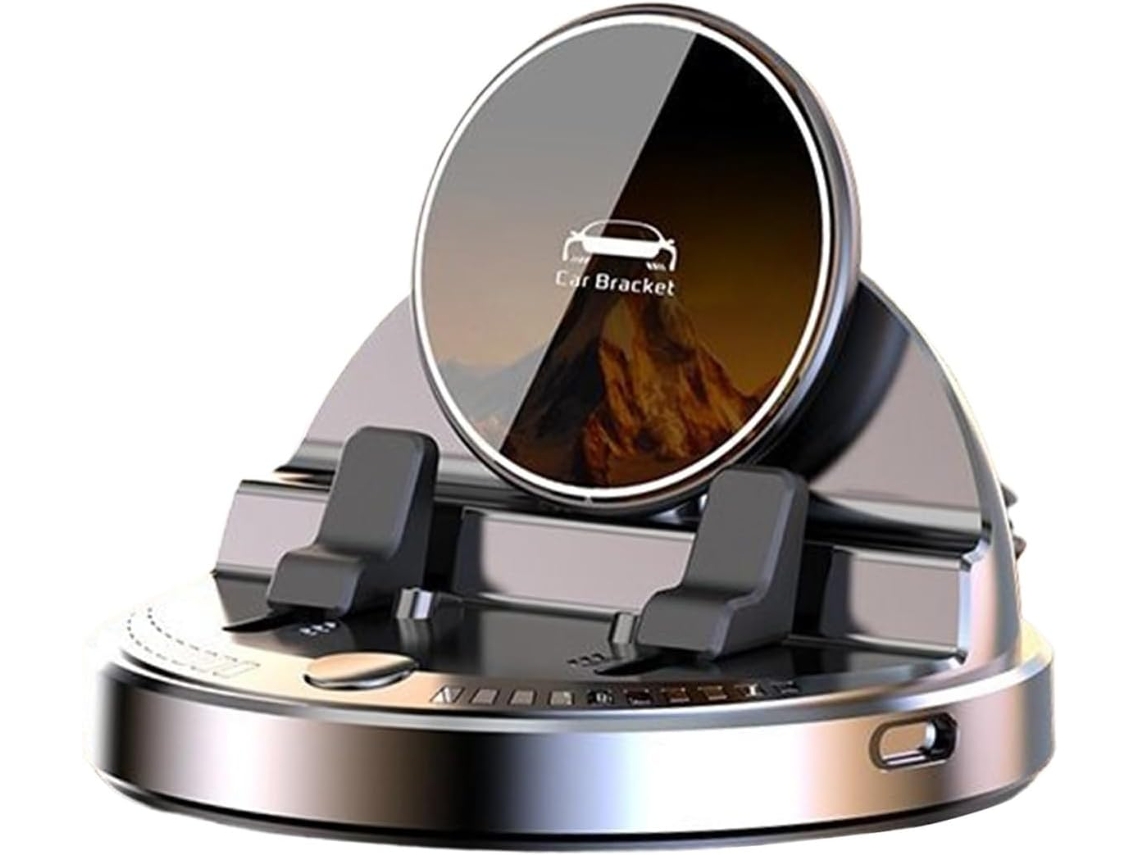 Suporte Veicular Para Celular Com Sensor Inteligente, Rotação De 360°, 15w, Antiderrapante, Carregador Sem Fio, Suporte