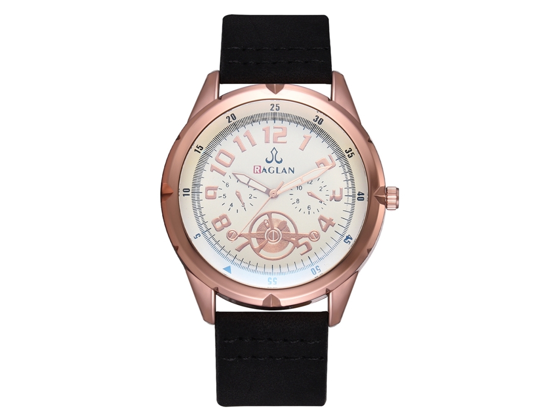 Relógio masculino de quartzo com pulseira de PU, estilo casual e profissional.