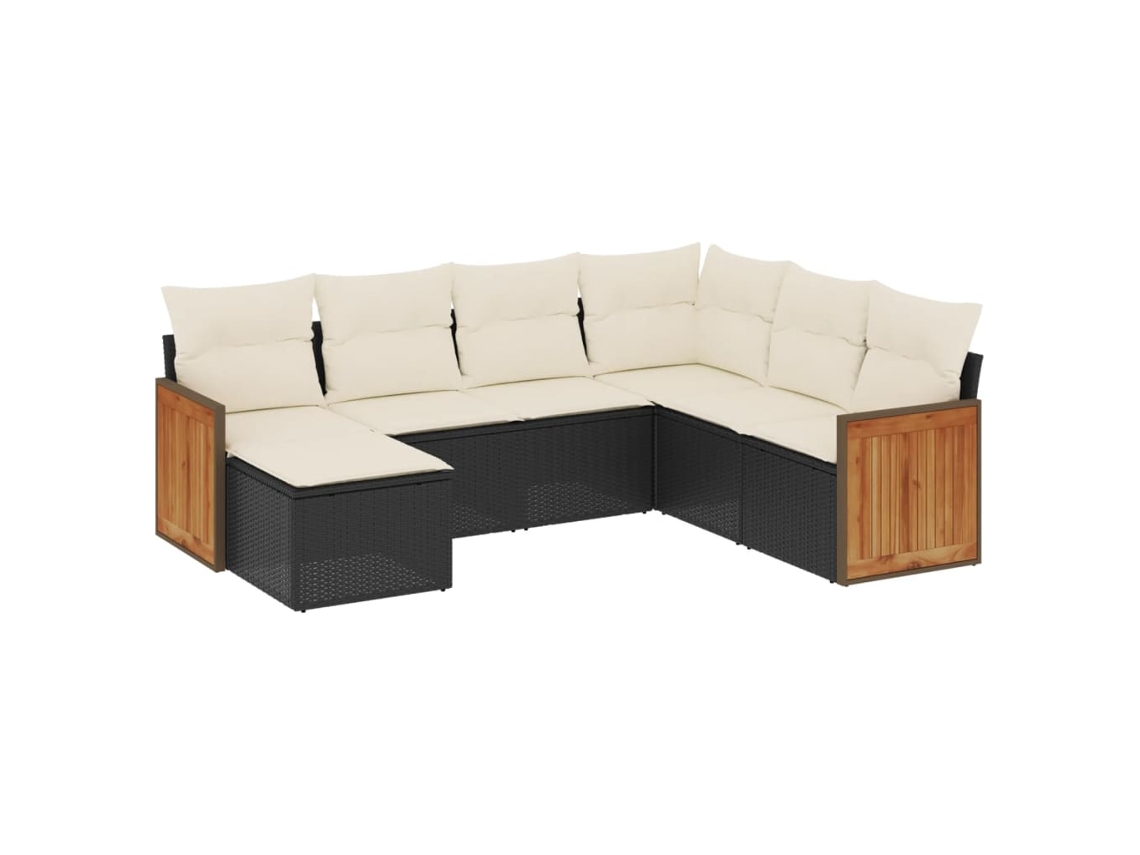 Garden Sofa Set, Garden Sofa Sets Vidaxl Preto Rattan / Vime (n/a)