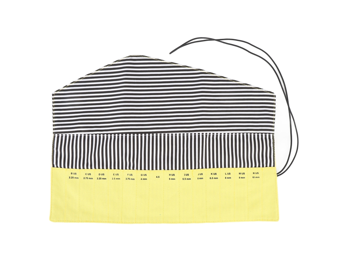 Bolsa De Almacenamiento Para Ganchos De Tejer Oxford Portátil Con Marcas De Tamaño Organizador Amarillo