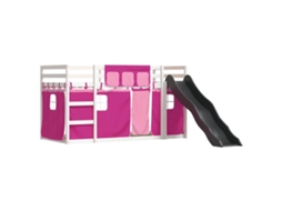 Beliche com Escorrega e Cortinas 90x200 Cm Rosa MAISON EXCLUSIVE