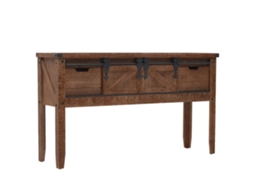 Vidaxl Mesa Consola Madeira De Abeto Maciça 131x35,5x75 Cm Castanho