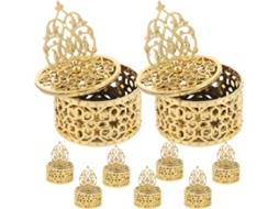Caixa De Doces Fuoyloo Em Plástico Dourado Estilo Europeu, Design Clássico E Elegante Para Celebrações Festas, Pacote