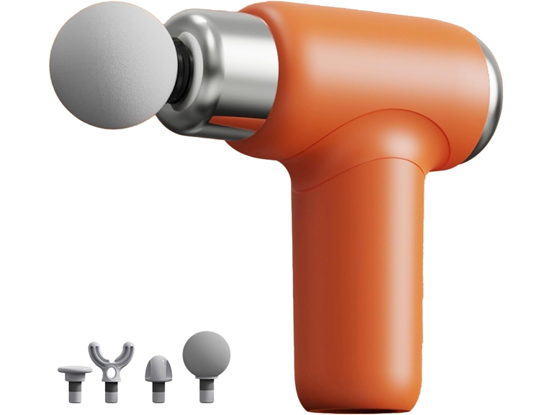 Massageador Elétrico Semi Fios para Costas, com Cabo Longo, Massageador Muscular Portátil Grande, Recarregável, Laranja DUREFORWARD