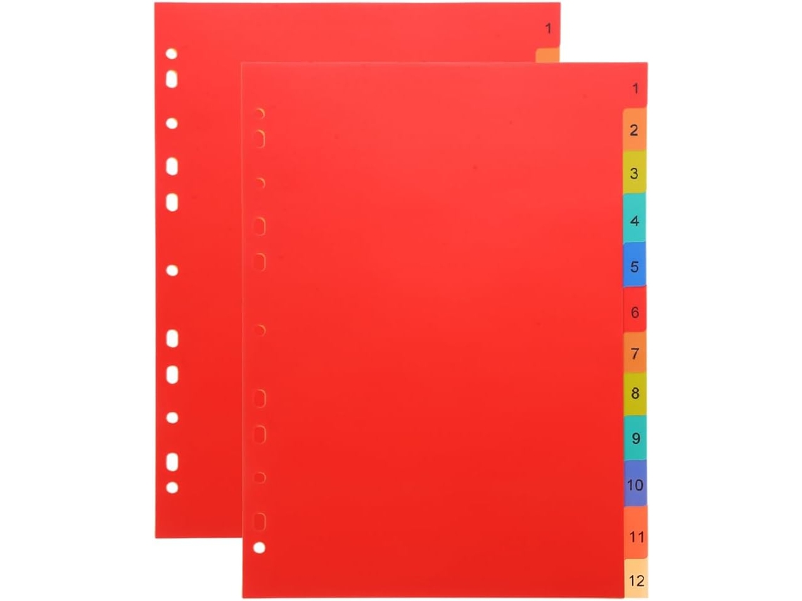 Conjunto Gadpiparty com 2 divisórias de plástico para páginas de índice, organizadores de arquivos para cadernos e pastas.