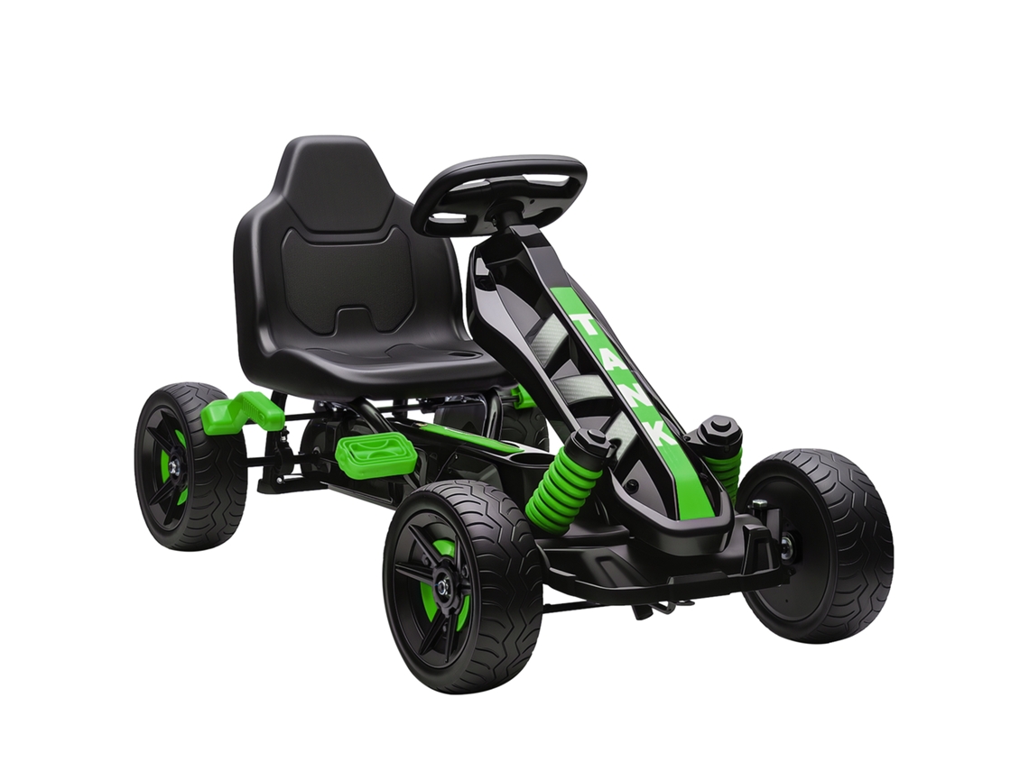 Kart a pedais para crianças, com embraiagem automática, travão, rodas antiderrapantes, 100x59x60,5 cm, verde | S/MARCA
