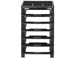 Carrinho de Armazenamento com Rodas para Álbuns Recortes 6 Níveis Organizador Superior, 4 Removíveis Suprimentos Escritório, Arte, Artesanato, Caixas