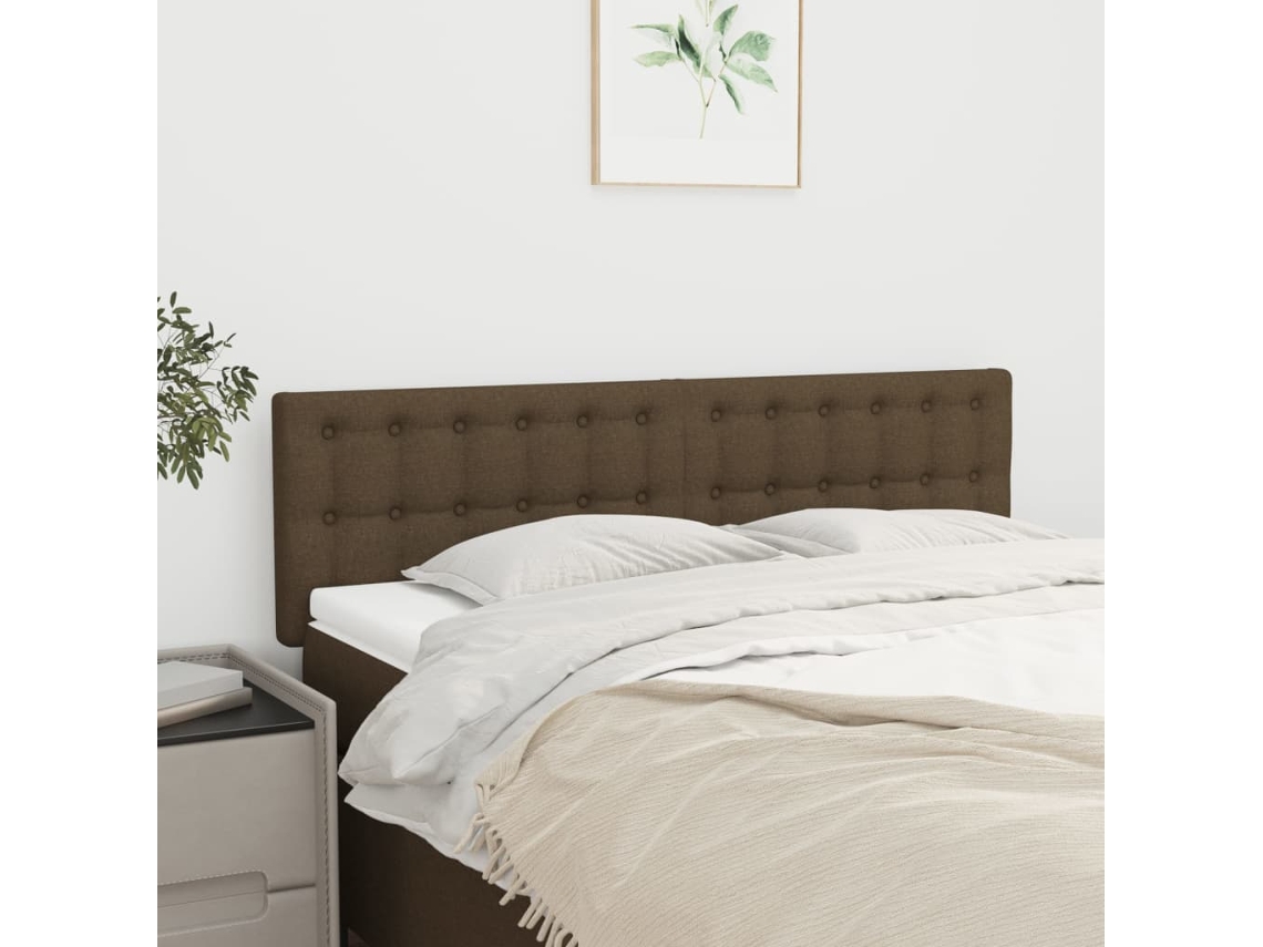 Vidaxl Cabeceiras Castanho-escuro 144x5x78/88 Cm Tecido