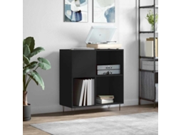 Vidaxl Armário Para Discos 84,5x38x89 Cm Derivados De Madeira Preto