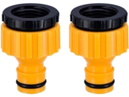Conector De Mangueira Com Rosca Bsp 2 Em 1 Plástico 3/4 E 1/2. Aquaforge