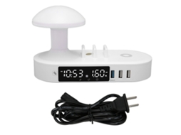 Reloj de noche con luz cargador USB lámpara de mesa táctil 100-240V
