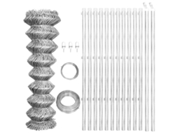 Vidaxl Cerca De Arame Com Postes 25x1,25 M Aço Galvanizado Prateado