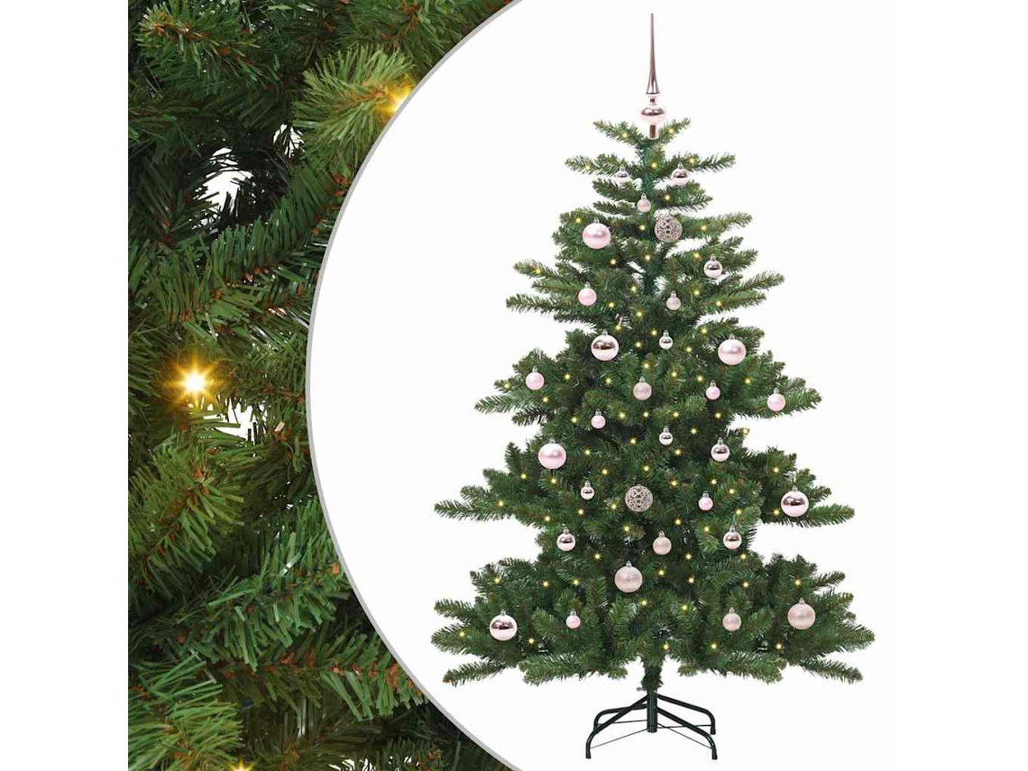 Vidaxl Árvore De Natal Articulada Artificial Verde 150 Cm Pvc E Aço