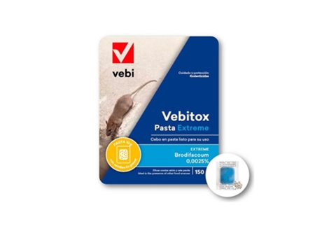 VEBI Raticida Vebitox Pasta Extreme Cebo En Pasta Bolsa 150 Gr