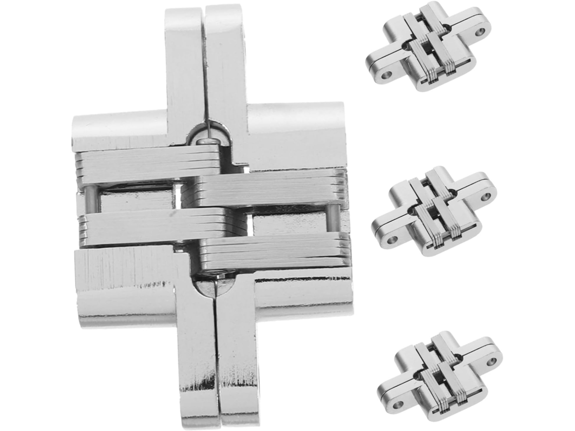 Conjunto De 4 Dobradiças Ocultas Para Portas Armários, Em Liga Zinco,