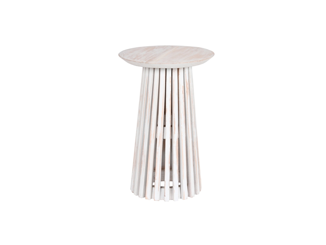 Mesa Lateral Mindi Branca Decapé 40x40x60cm ALEXANDRA HOUSE LIVING