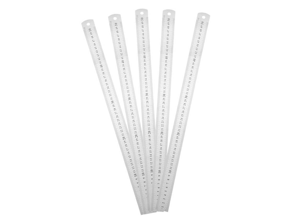 Régua espaçadora de aço inox Topbathy, 5 peças, com escalas métricas e imperiais