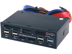 Painel Multimídia de 5,25 Polegadas com Leitor de Múltiplos Cartões, Sata, Usb 2.0/3.0 e Sata para Computadores Desktop. SFUSHOS
