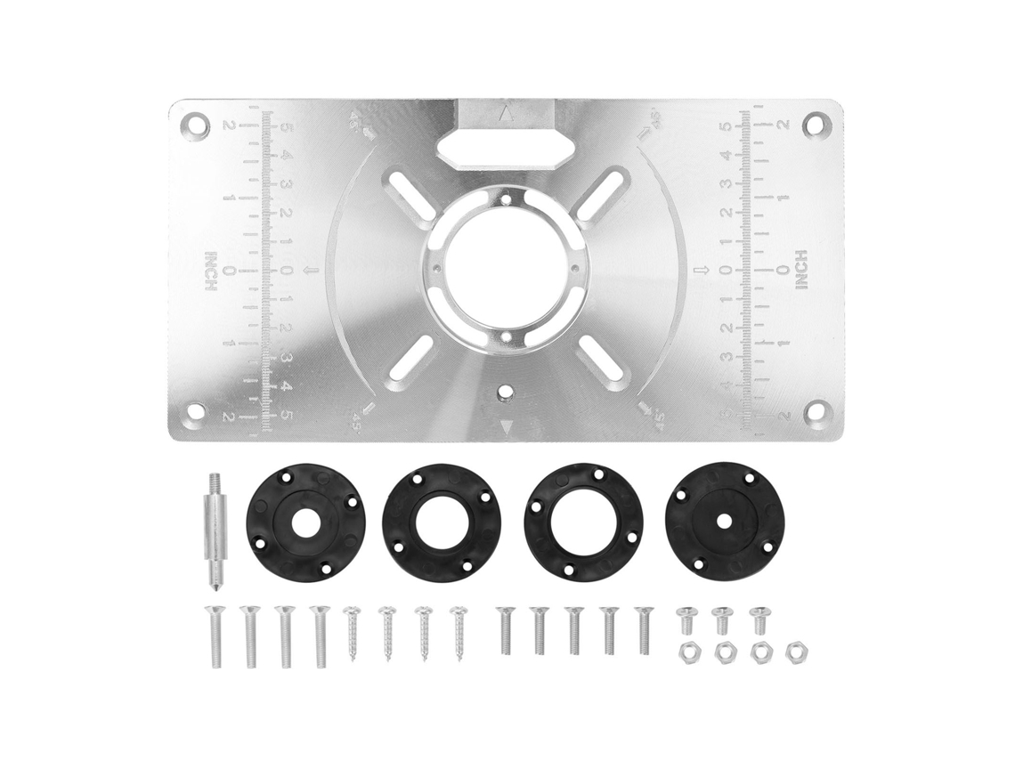 Placa de inserção para mesa rotativa de alumínio, máquina de corte, placa de inversão 4-Anise para marcenaria