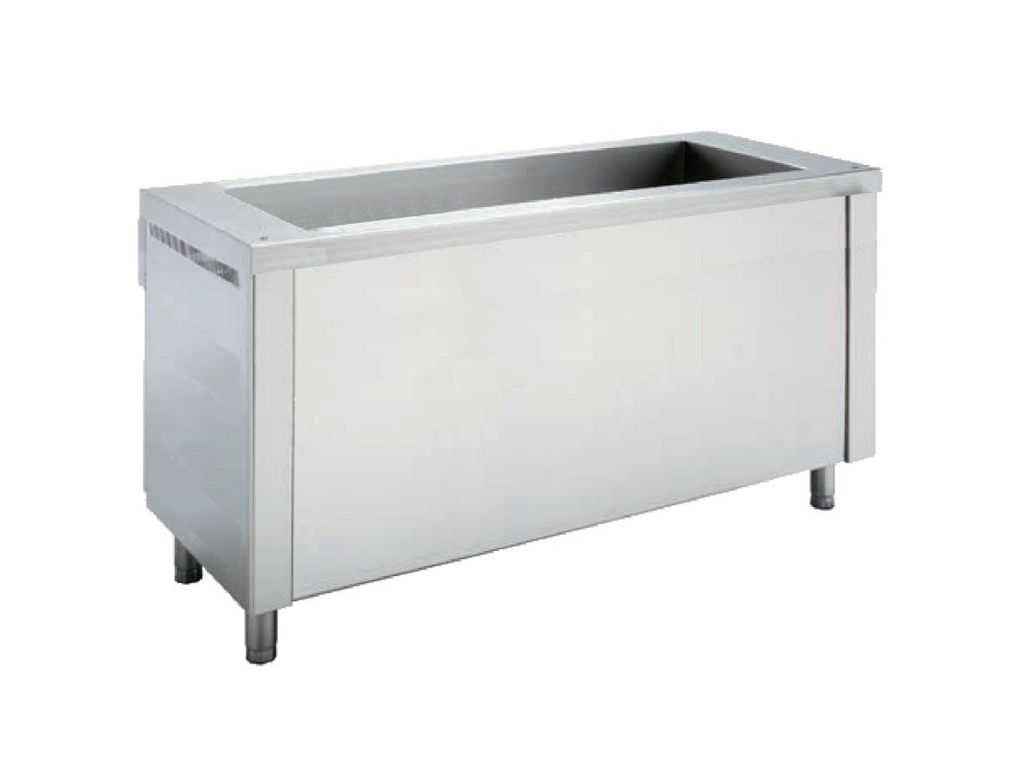 Armário Quente Com Cuba Auto Serviço 4 Gn 1/1 150 Central 1600x700x850 Mm 2100 W 230/1v 10984300 Eurast