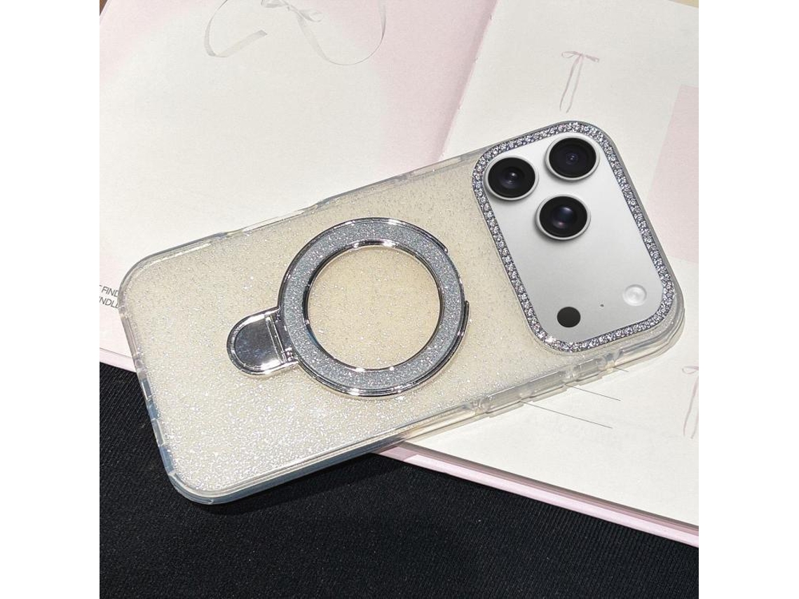 Capa Para Iphone 17 Pro Com Diamantes Degradê E Magsafe