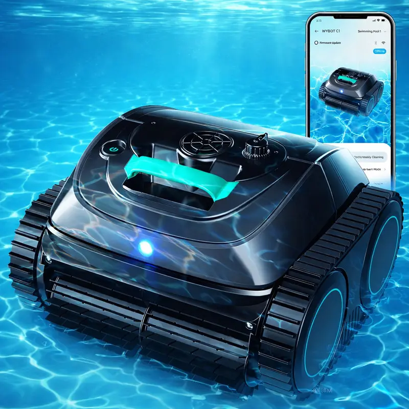 Aspirador Robótico Piscina Wybot C1 Navegação Inteligente S/n Limpeza Fundo/paredes/linha De Água App Bluetooth