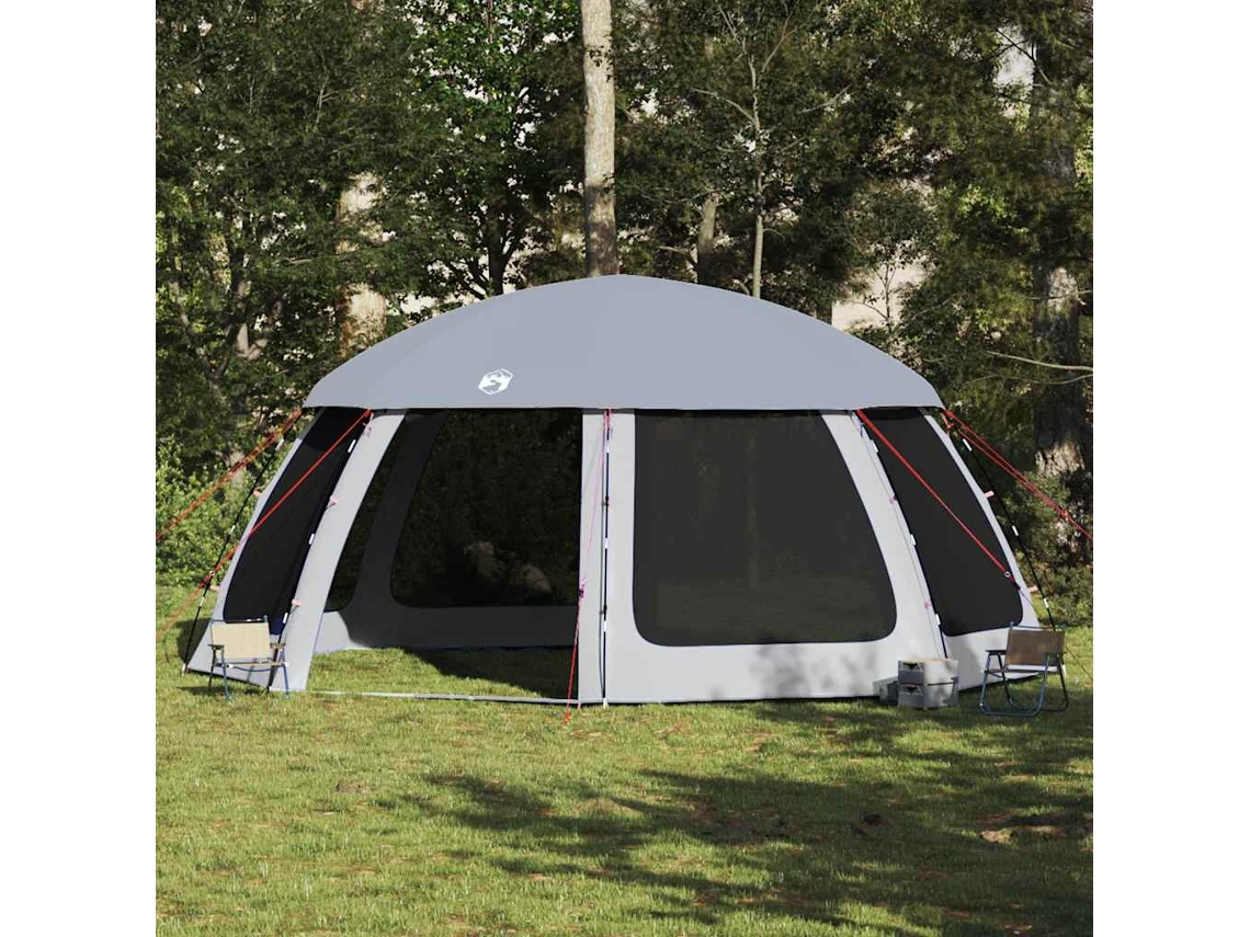 Vidaxl Tenda Para Piscina C/ Mosca Amovível E Paredes De Rede Cinzento