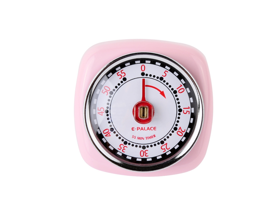 Temporizador De Cozinha Retrô Magnético(rosa), Clássico Para Culinária Mecânica