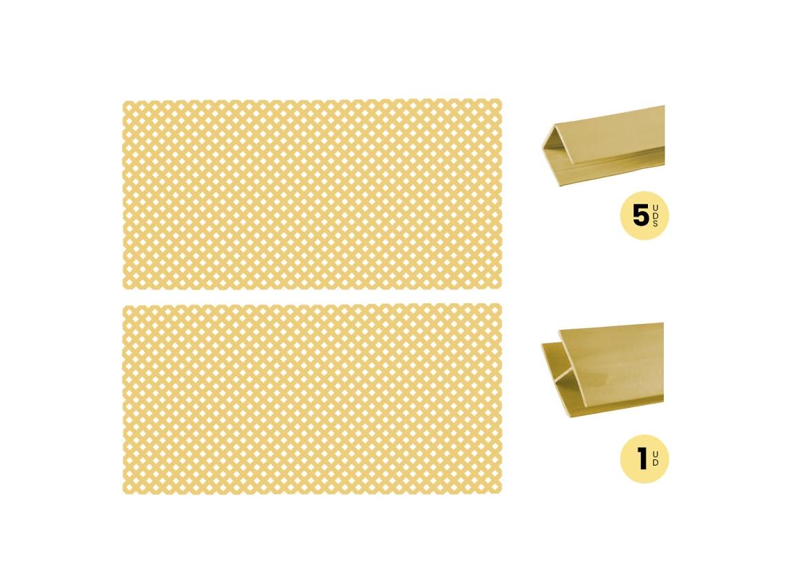 Pack Instalação Horizontal 2 Treliças Pvc 18 Mm Marfim com Perfis e União 1x2 M NORTENE