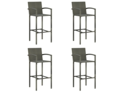 Vidaxl Bancos De Bar 4 Pcs Vime Pe Cinzento