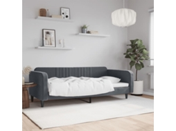 Vidaxl Sofá-cama 90x200 Cm Veludo Cinzento-escuro