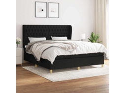 Vidaxl Cama Com Molas/colchão 180x200 Cm Tecido Preto