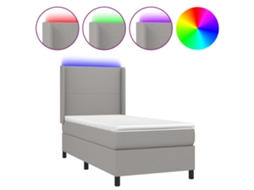 Box Spring Bed, Box Spring Beds Vidaxl Cinzeto Tecido (90 X 200 Cm)