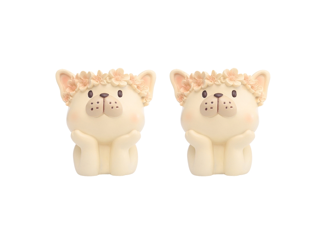 Vasos de Suculentas Cachorro Cartoon Resina Mesa 2pcs