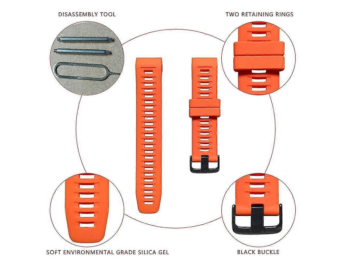 Pulseira De Silicone De Cor Sólida Para Smartwatch Garmin Com Sistema De Liberação Rápida.