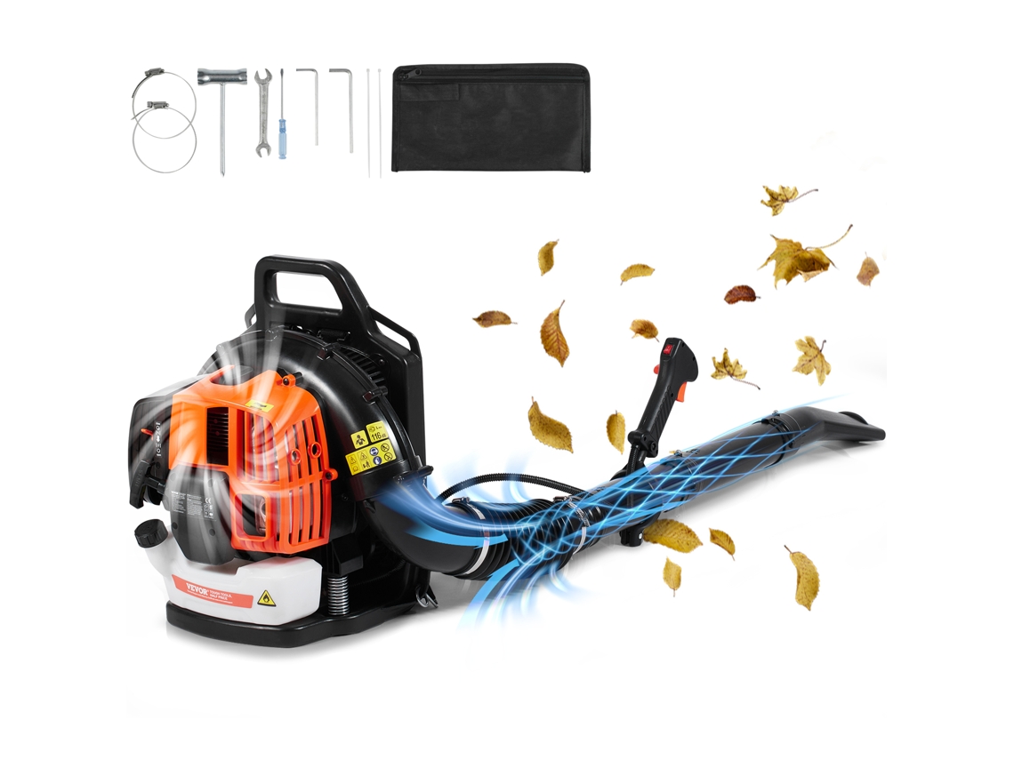 Ventilador de Folhas de Mochila VEVOR 62Cc Ventilador de Folhas de Gás de 2 Ciclos 1110Cfm Volume de Ar