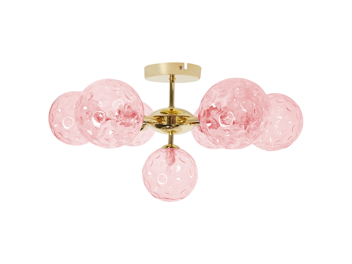 Candeeiro de teto glamouroso BELIANI Anadyr de Vidro, Ferro Rosa 52x52x28