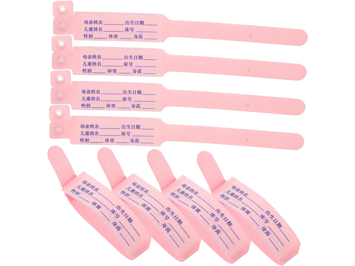 Uonlytech 100 - Pulseiras de Identificação Médica para Bebês, Confortáveis e Laváveis, em Papel Sintético PP