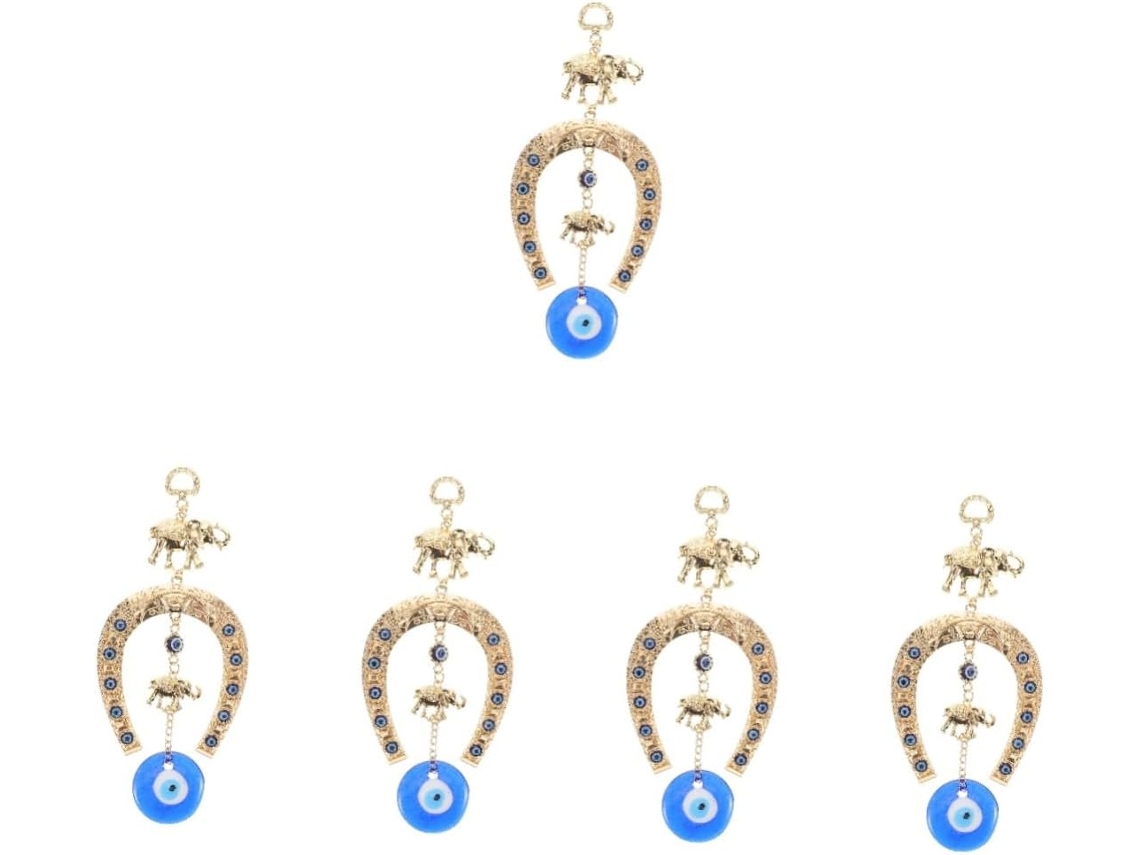 Conjunto De 5 Chaveiros Com Olho Grego, Elefante Decorativo E Pingente Para Chave De Carro.
