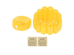 Sofá Inflable Portátil Transparente Amarillo Interior Y Exterior