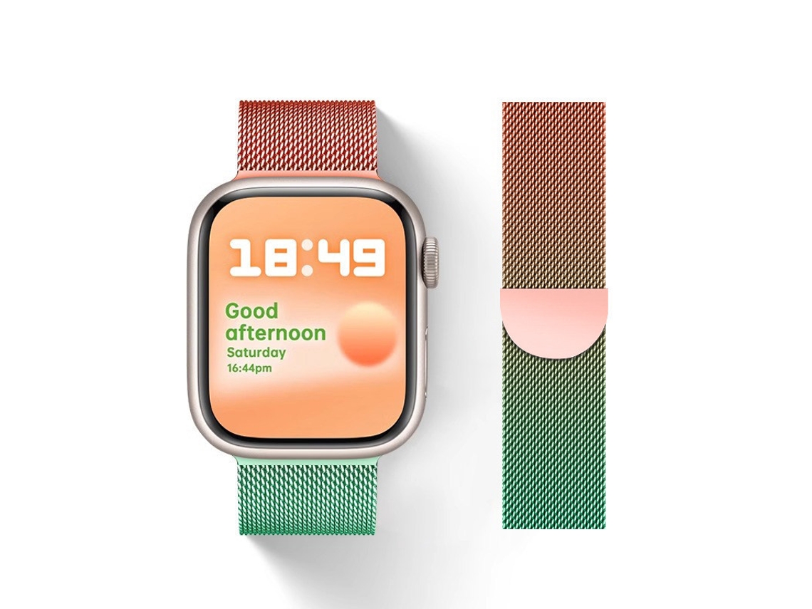 Pulseira De Substituição Panoona Para Apple Watch 38/40/41/42mm Laranja Degradê Verde