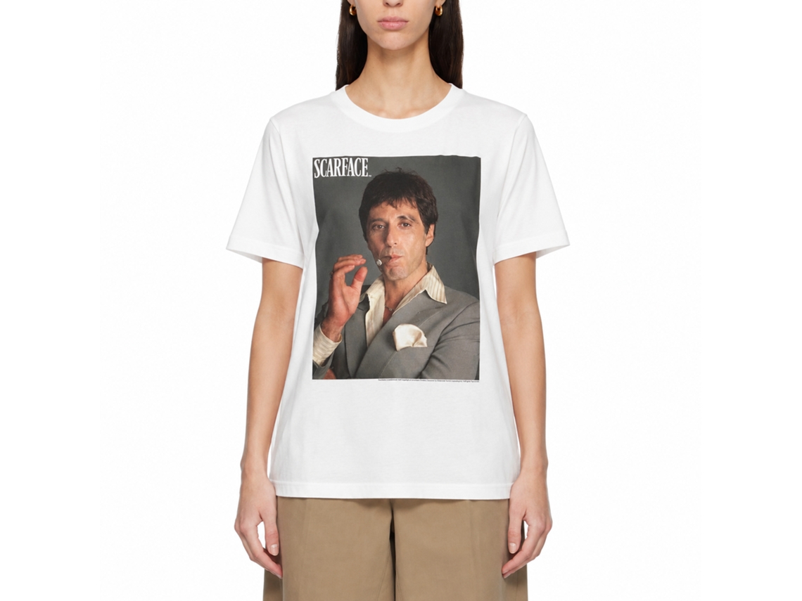 Rockinstone Scarface Movie Smokin White Adult T-shirt Size:l