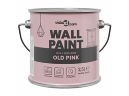 Conjunto 1 Tinta De Parede Vidaxl Rosa (2,5 L)