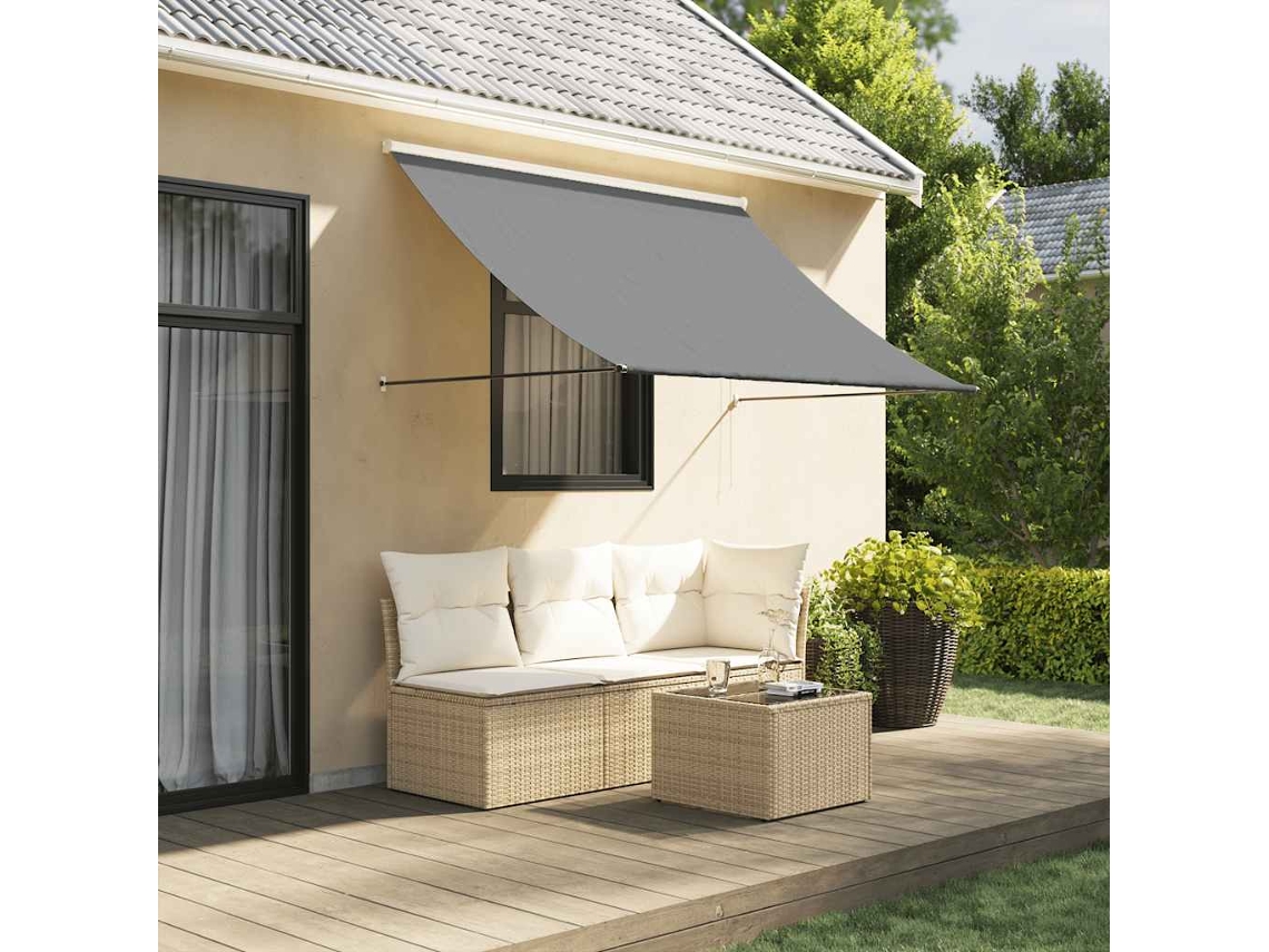 Vidaxl Toldo Retrátil 200x150 Cm Tecido E Aço Antracite
