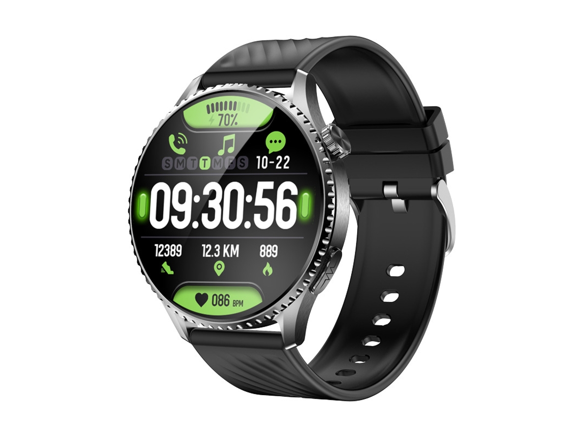 Smartwatch MDUG com Tela Amoled, Monitoramento de Glicose e Ácido Úrico, preto