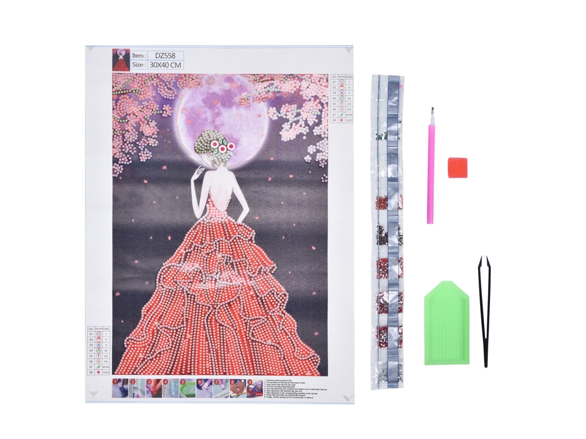 Kit de Pintura de Diamantes 5d Padrão de Garota Bonita Diy para Decoração Interior S/MARCA