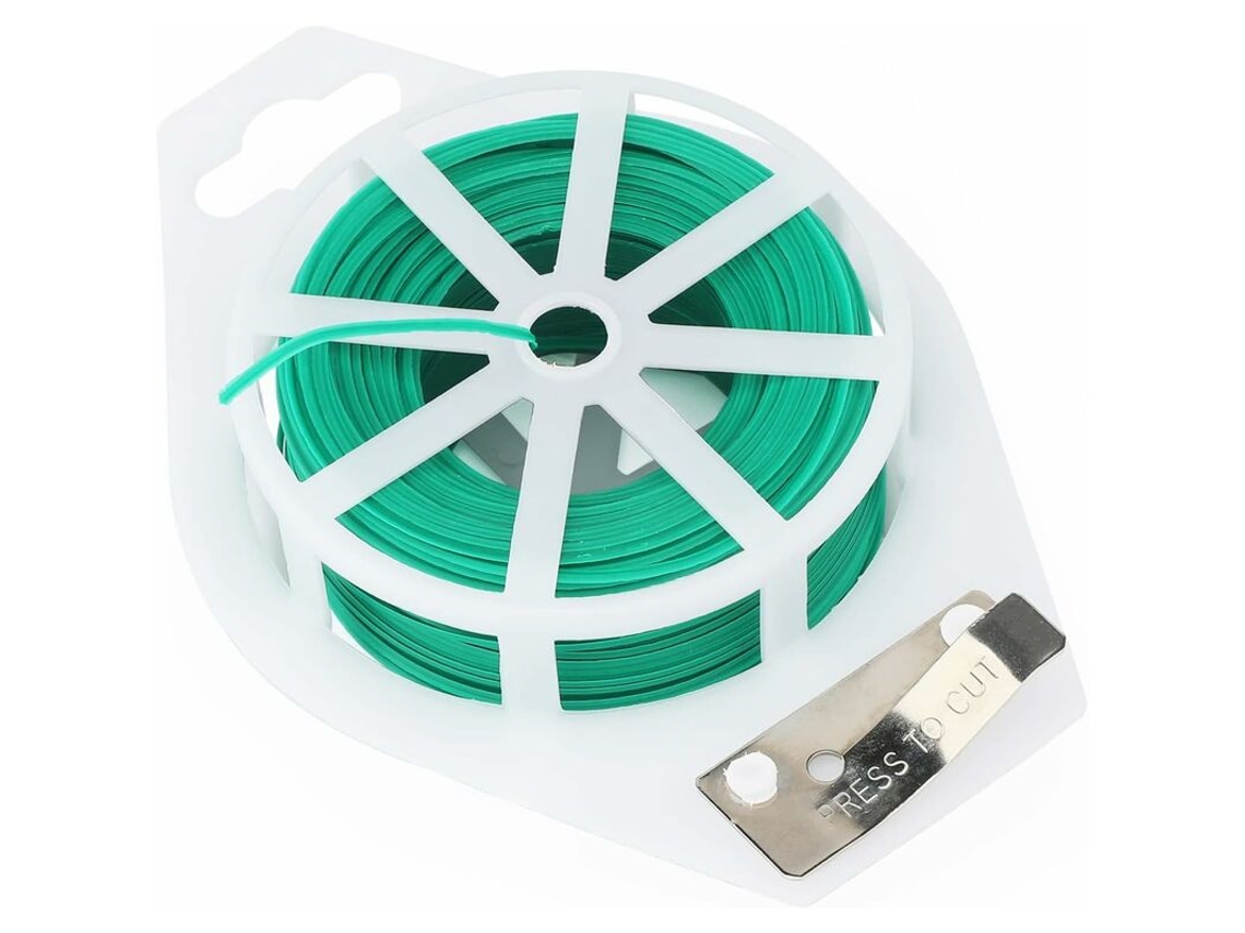 100m de corda verde para jardim AQUAFORGE, torcido, com cortador