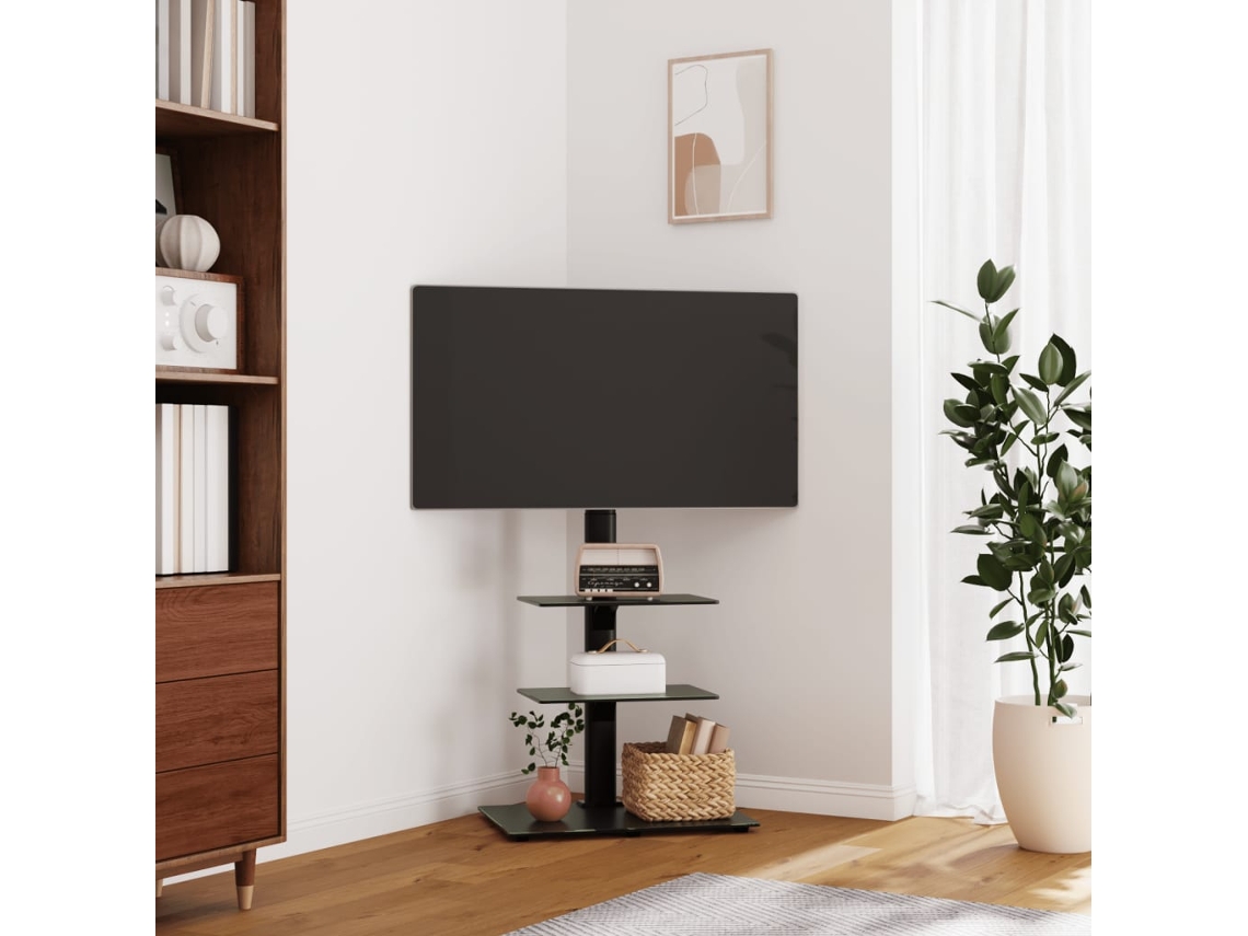 Suporte De Canto Para Tv 32 65 Polegadas C/ 3 Prateleiras Preto DKD HOME DECOR