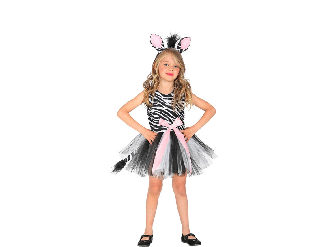 Fato de Menina WIDMANN Zebra com Tutu e Laço (Tam.: 3-4 anos)